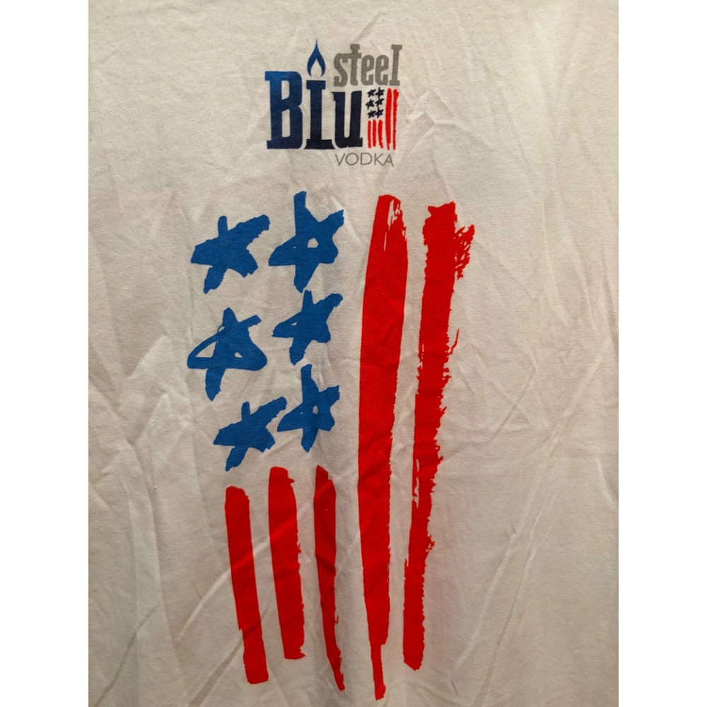 Steel Blu Vodka Unapologetic American Spirit White T-Shirt XL Next Level Apparel - Picture 4 of 9